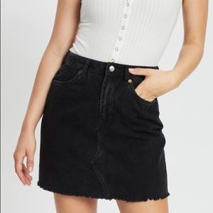 ROXY  Mini Denim Blue Frayed Skirt